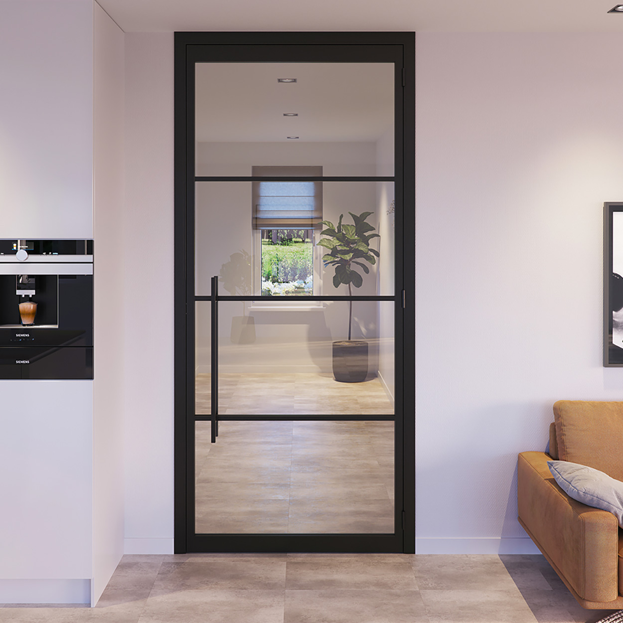 Skantrae SlimSeries Alu - Metalen Deur Zwart met Kozijn
